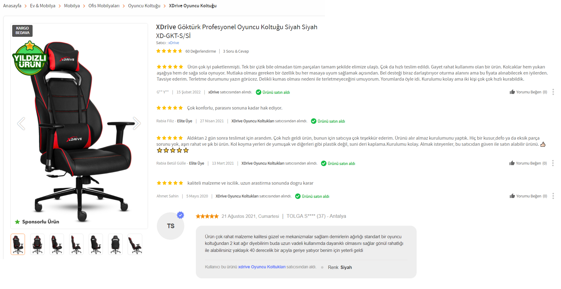 xDrive Göktürk Oyuncu Koltuğu Önerisi ve Kullanıcı Yorumları
