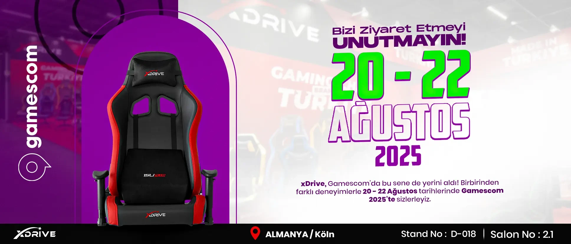 xDrive, Global Oyun Fuarı Gamescom 2025’te Türkiye’yi Temsil Ediyor!