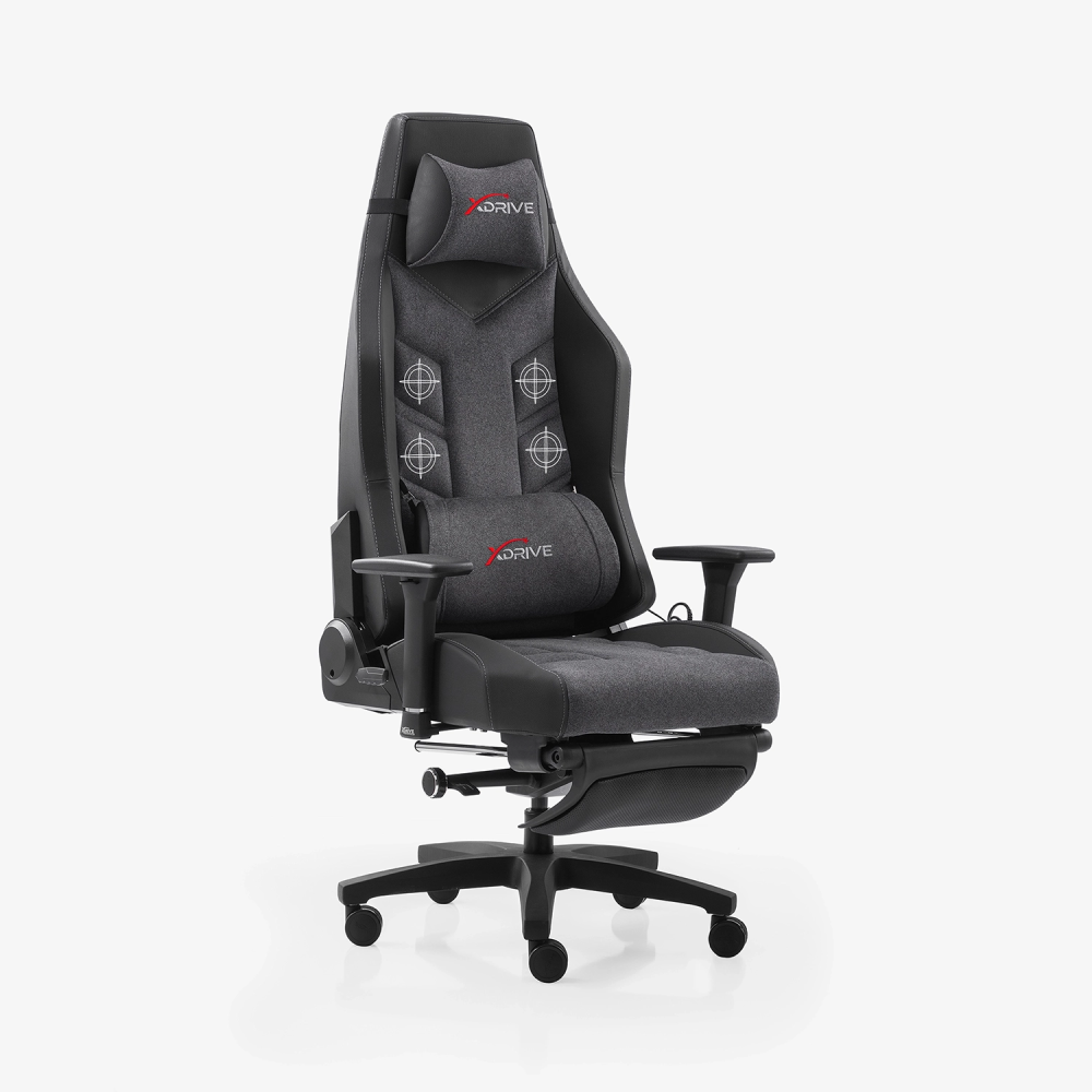 xDrive FIRTINA Feet Extension and Massage Gaming Chair Grey/Black - 1