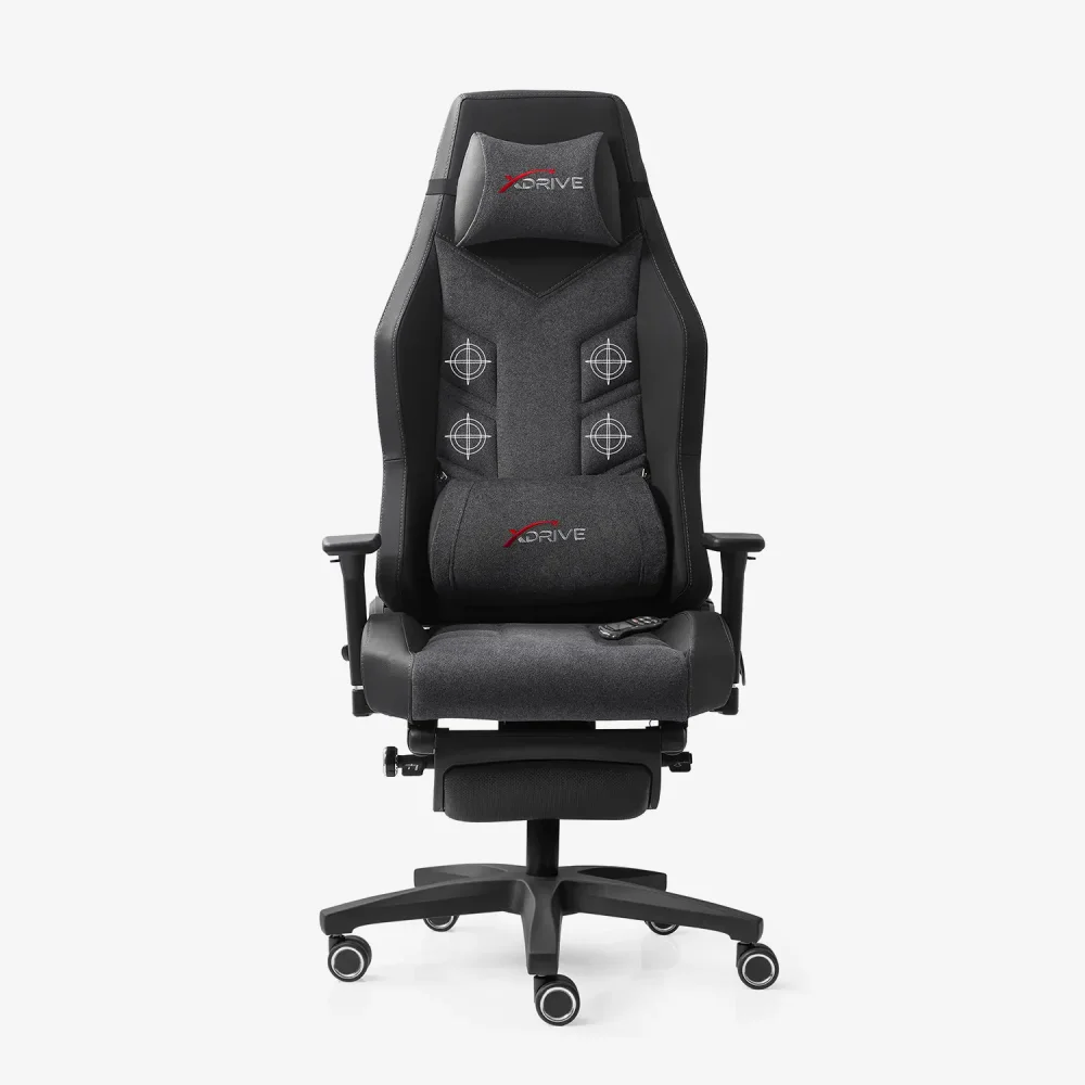 xDrive FIRTINA Feet Extension and Massage Gaming Chair Grey/Black - 2