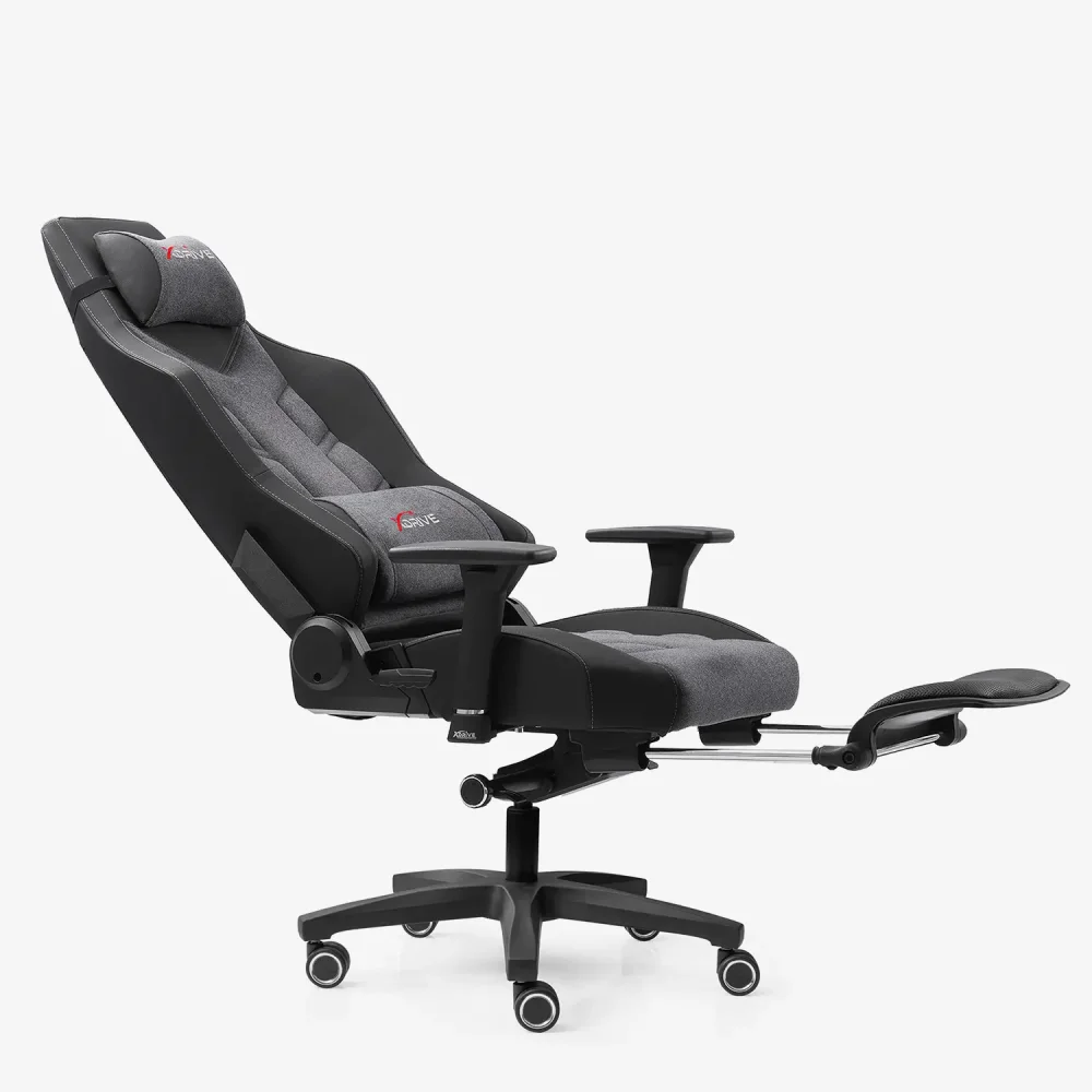 xDrive FIRTINA Feet Extension and Massage Gaming Chair Grey/Black - 7