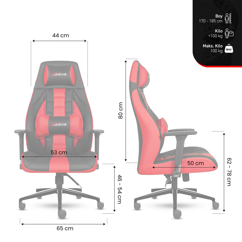xDrive 1453 Professional Gaming Chair Red / Black - 10