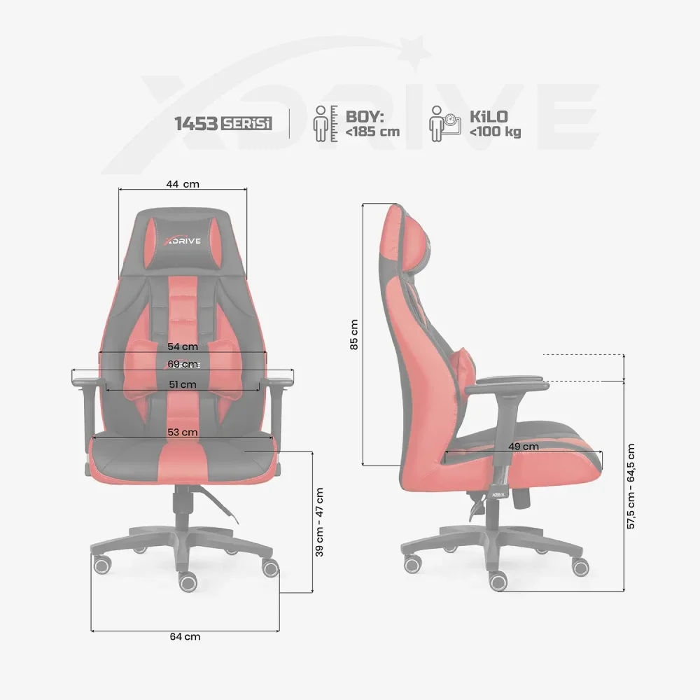 xDrive 1453 Professional Gaming Chair Red / Black - 4