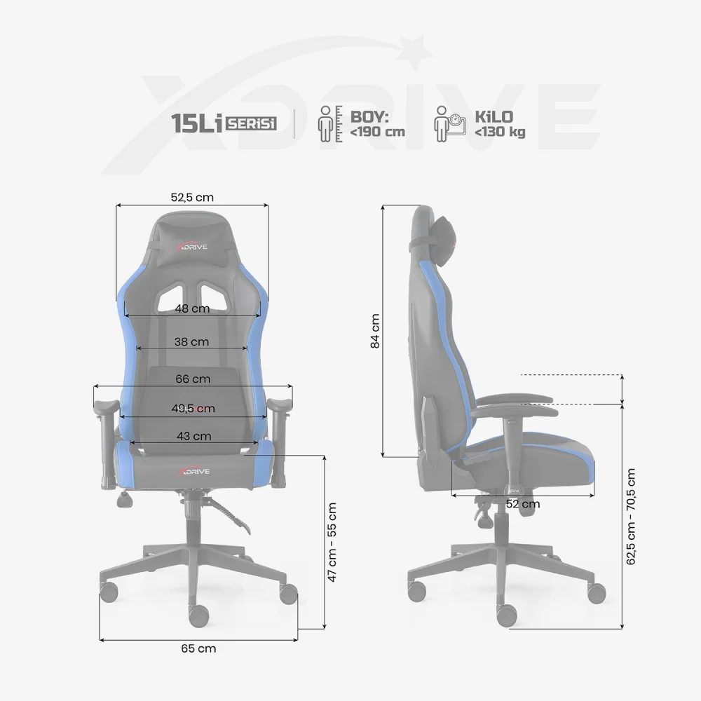 xDrive 15'LI PLUS Gaming Chair Blue / Black - 4