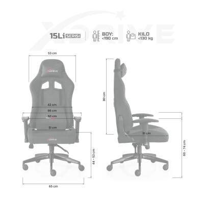 xDrive 15'LI PLUS Professional Gaming Chair Black Fabric - 4