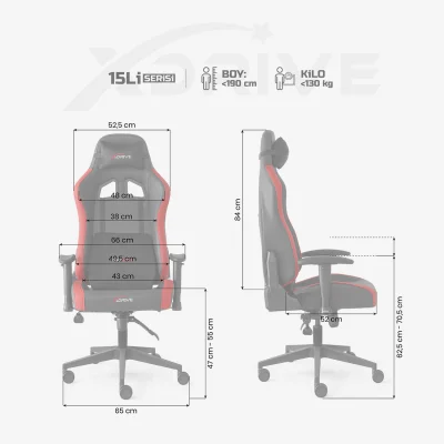 xDrive 15'LI Professional Gaming Chair Red / Black - 10