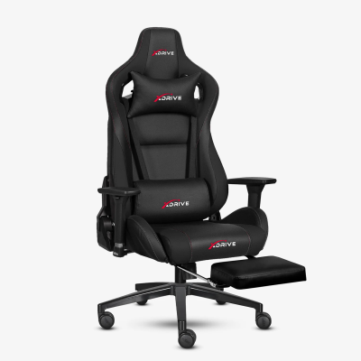 xDrive AKDENİZ Foot Extension Proffessional Gaming Chair Black/Black - 1