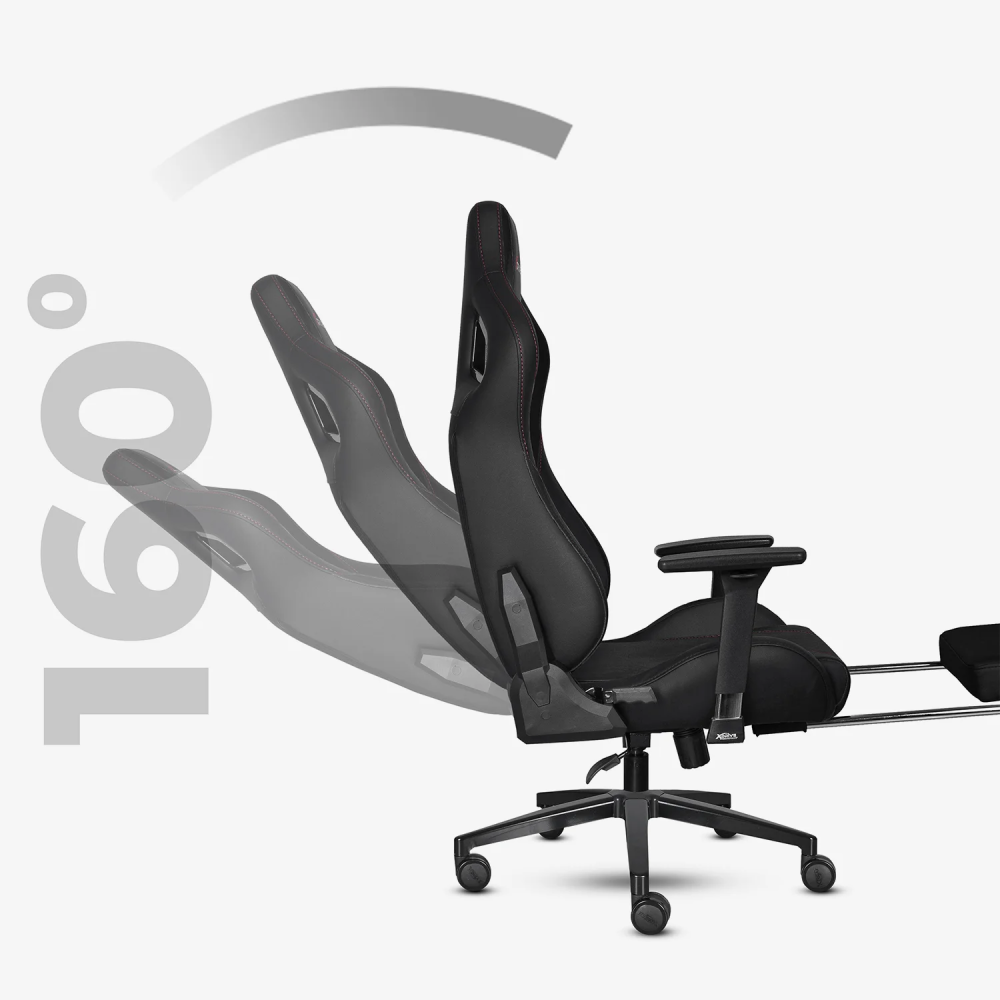 xDrive AKDENİZ Foot Extension Proffessional Gaming Chair Black/Black - 4
