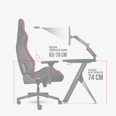 xDrive AKDENİZ Foot Extension Proffessional Gaming Chair Black/Black - 7