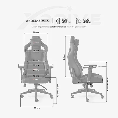 xDrive AKDENIZ Professional Gaming Chair Fabric Black/Black - 4