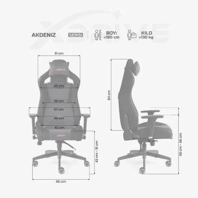 xDrive Akdeniz Professional Gaming Chair Fabric Grey/Black - 4