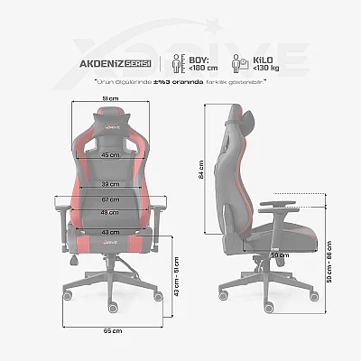 xDrive AKDENİZ Professional Gaming Chair Red/Black - 4