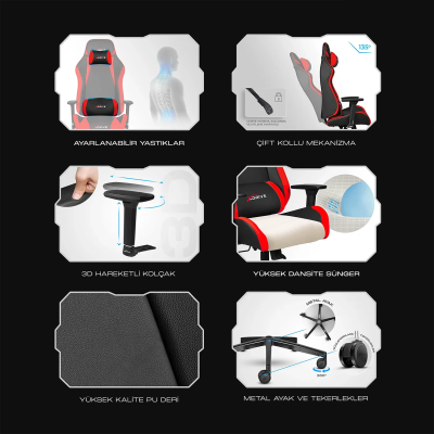 xDrive AKINCI Professional Gaming Chair Grey/Black - 8