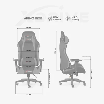 xDrive AKINCI Professional Gaming Chair Grey/Black - 4
