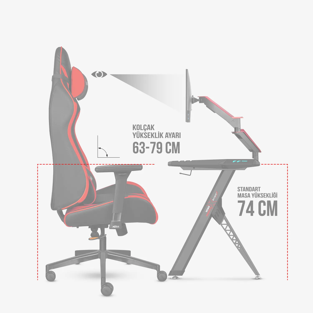 xDrive AKINCI Professional Gaming Chair Red/Black - 9