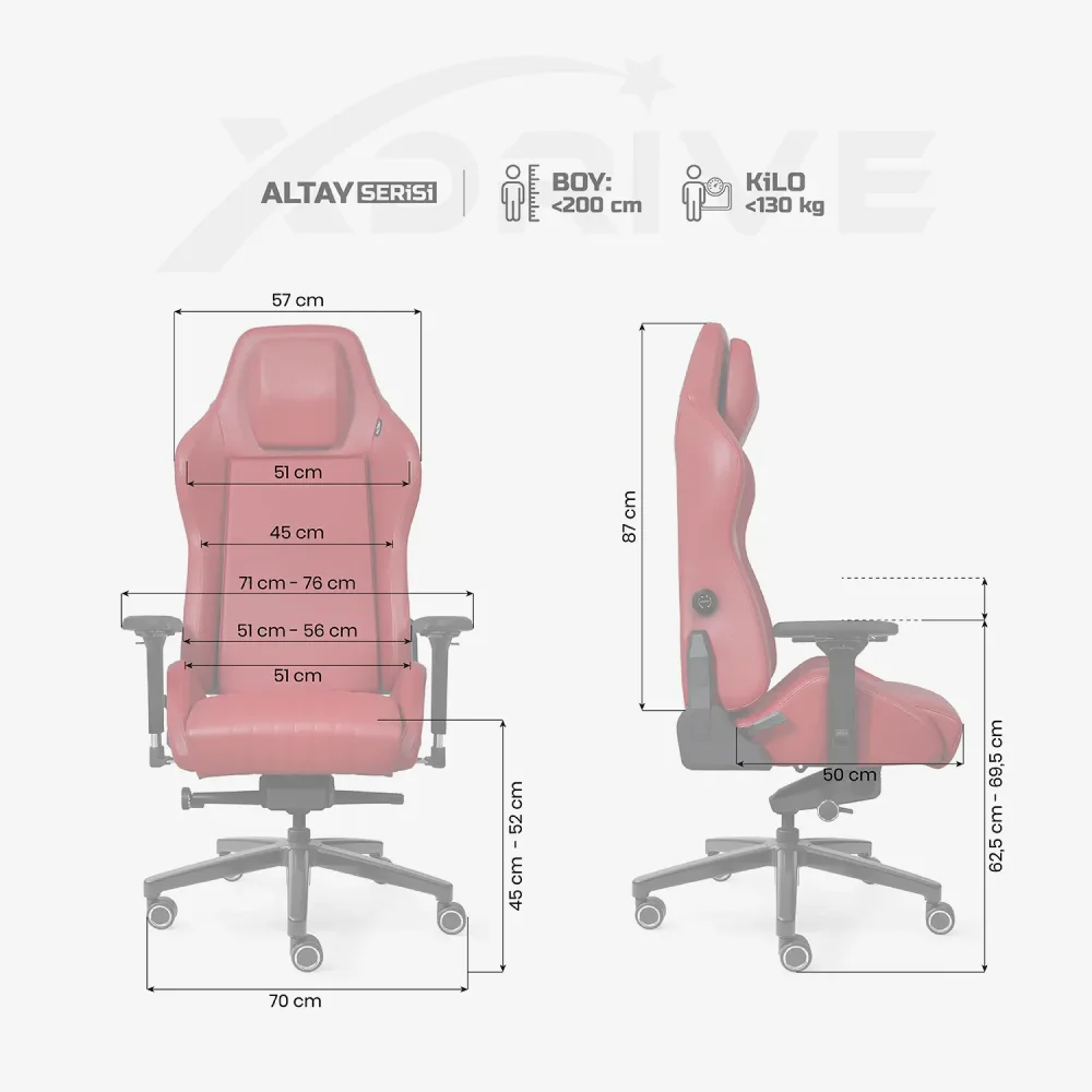 xDrive ALTAY Office Chair Burgundy - 4