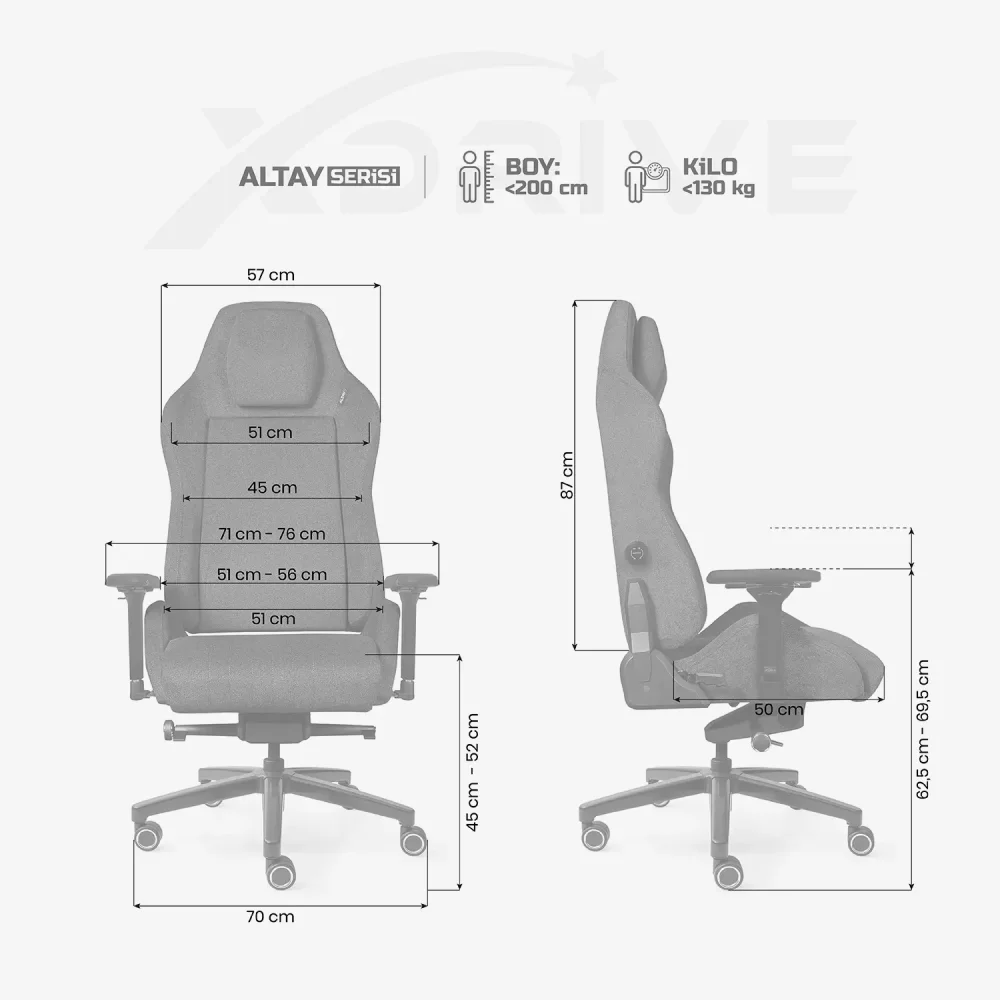 xDrive ALTAY Office Chair Fabric Grey - 4