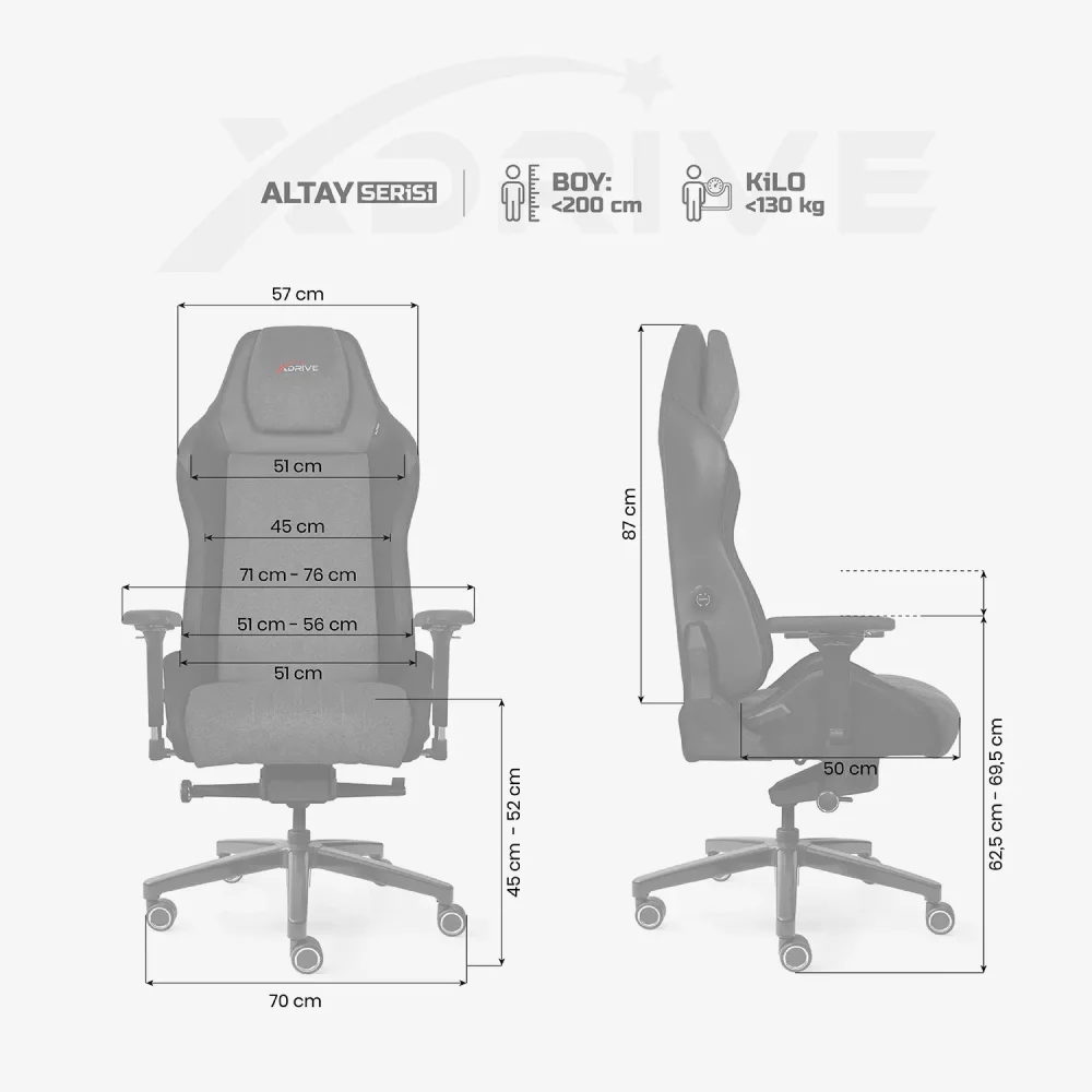 xDrive ALTAY Professional Gaming Chair Grey Black - 4