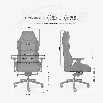 xDrive ALTAY Professional Gaming Chair Grey Black - 4