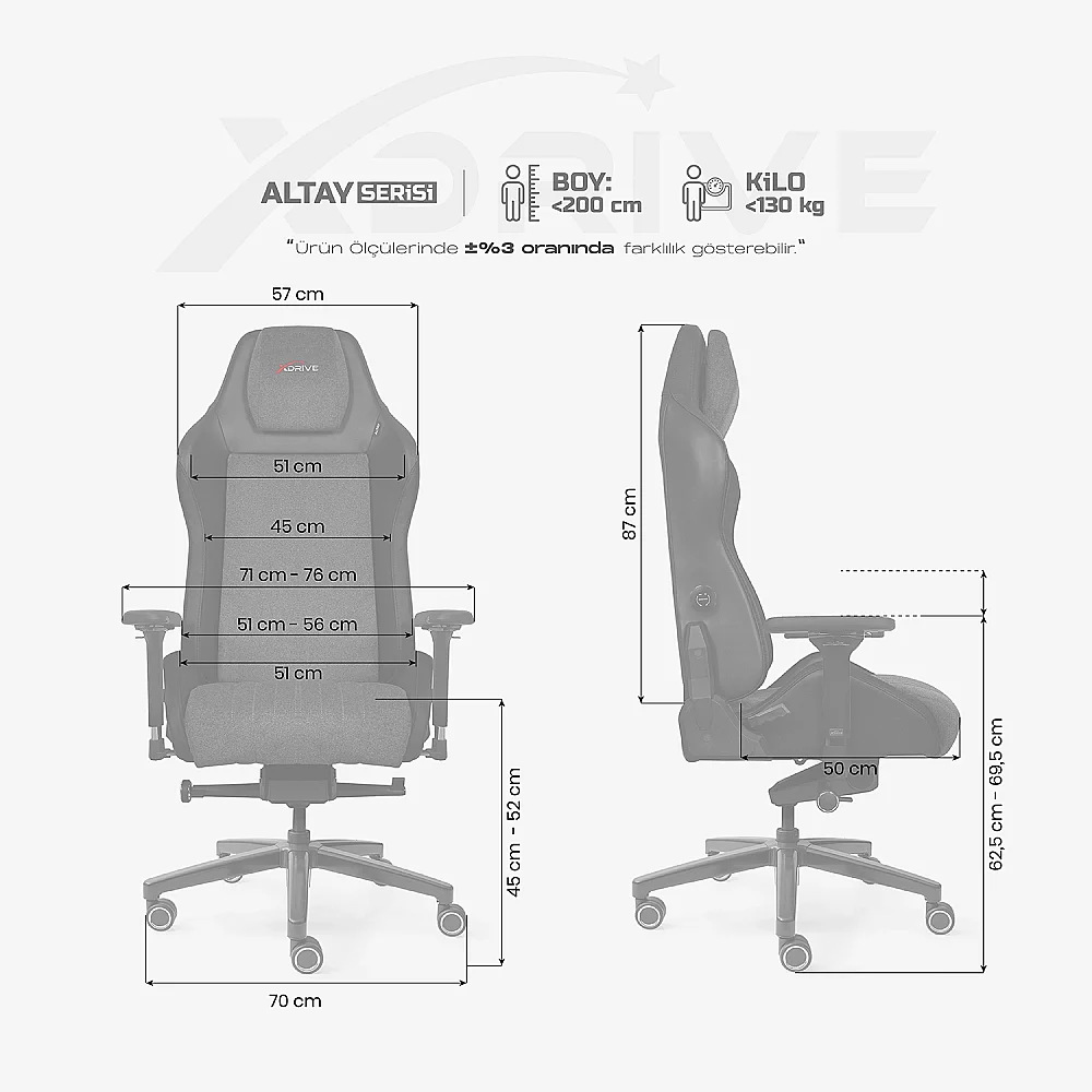 xDrive ALTAY Professional Gaming Chair Grey Black - 4