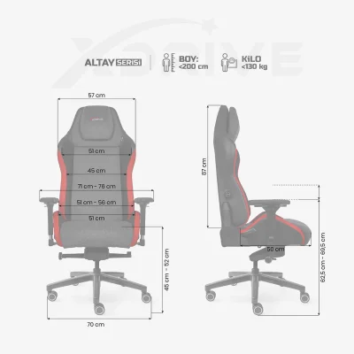 xDrive ALTAY Professional Gaming Chair Red Grey Black - 4