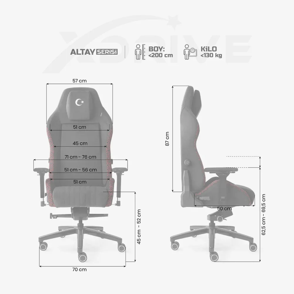xDrive ALTAY Professional Gaming Chair Blue/Grey/Black - 4