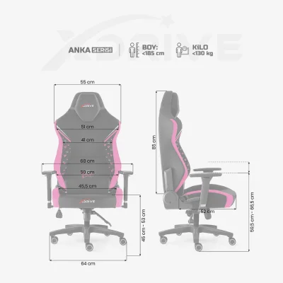 xDrive Anka Professional Gaming Chair (February 14 Special Series) Pink/Black - 4