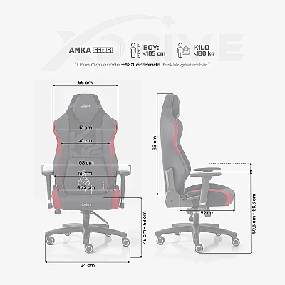 xDrive Anka Professional Gaming Chair (KING SERIES) Red/Black - 4