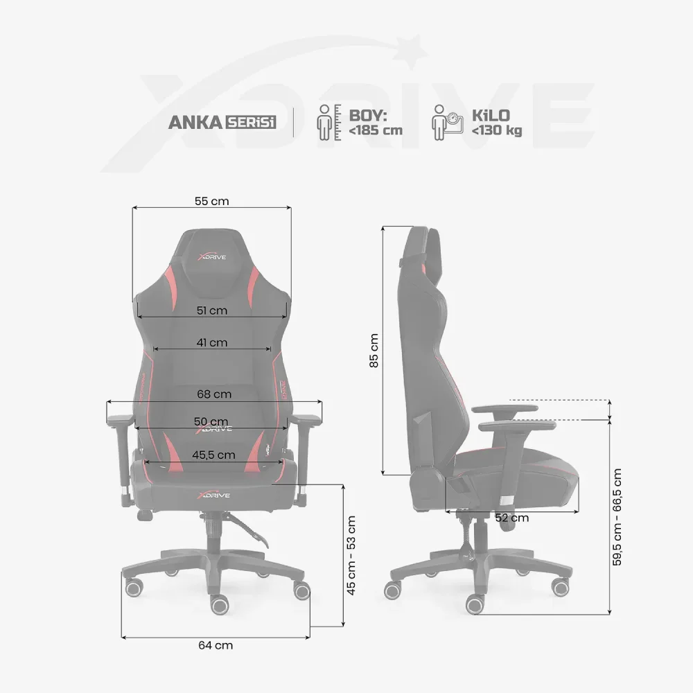 xDrive ANKA Professional Gaming Chair Red / Black - 4
