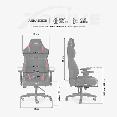 xDrive ANKA Professional Gaming Chair Red / Black - 4