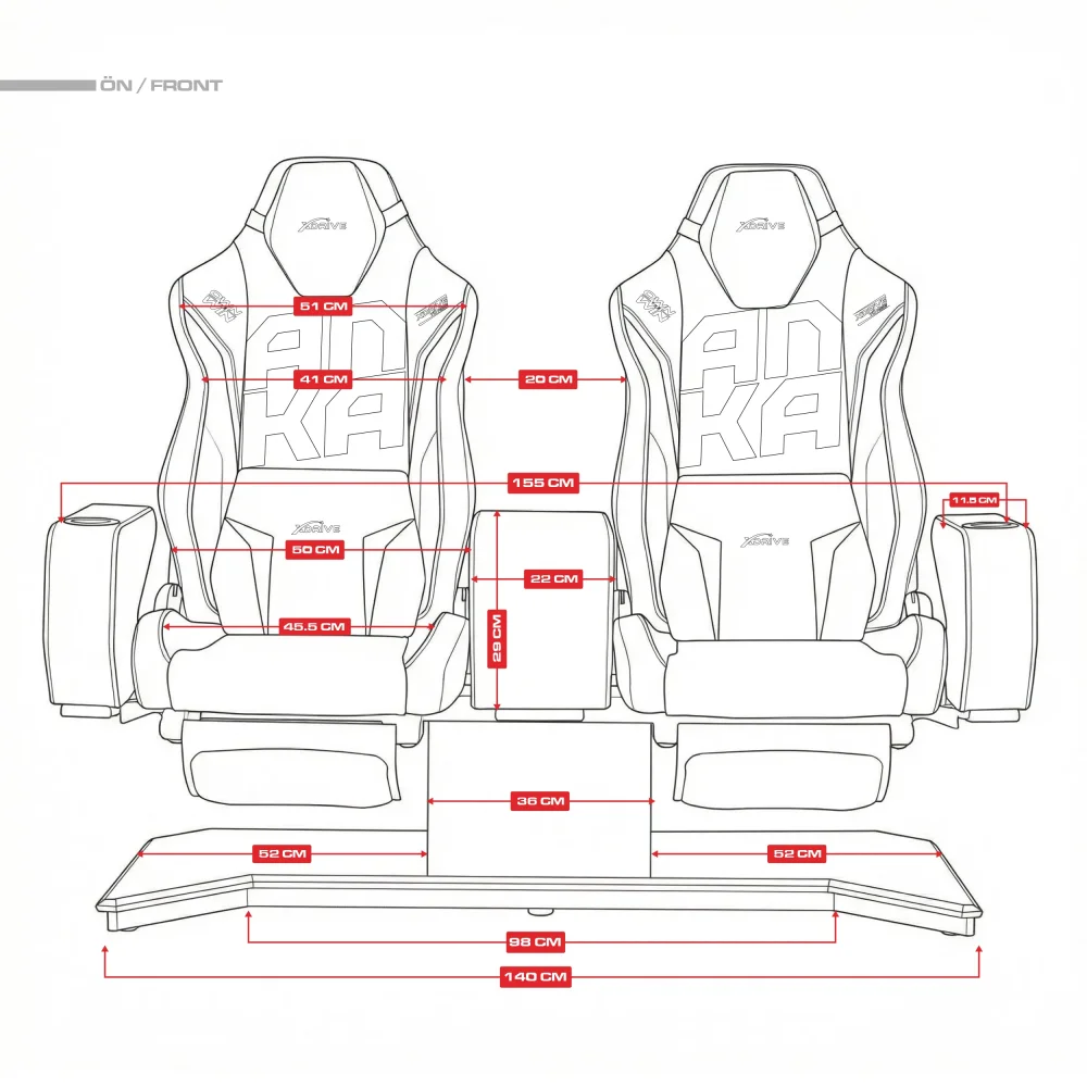 xDrive Anka Sport İkili Konsol Koltuğu - 4