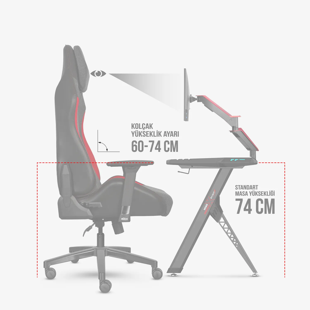 xDrive ATAK Professional Gaming Chair Blue Grey Black - 11