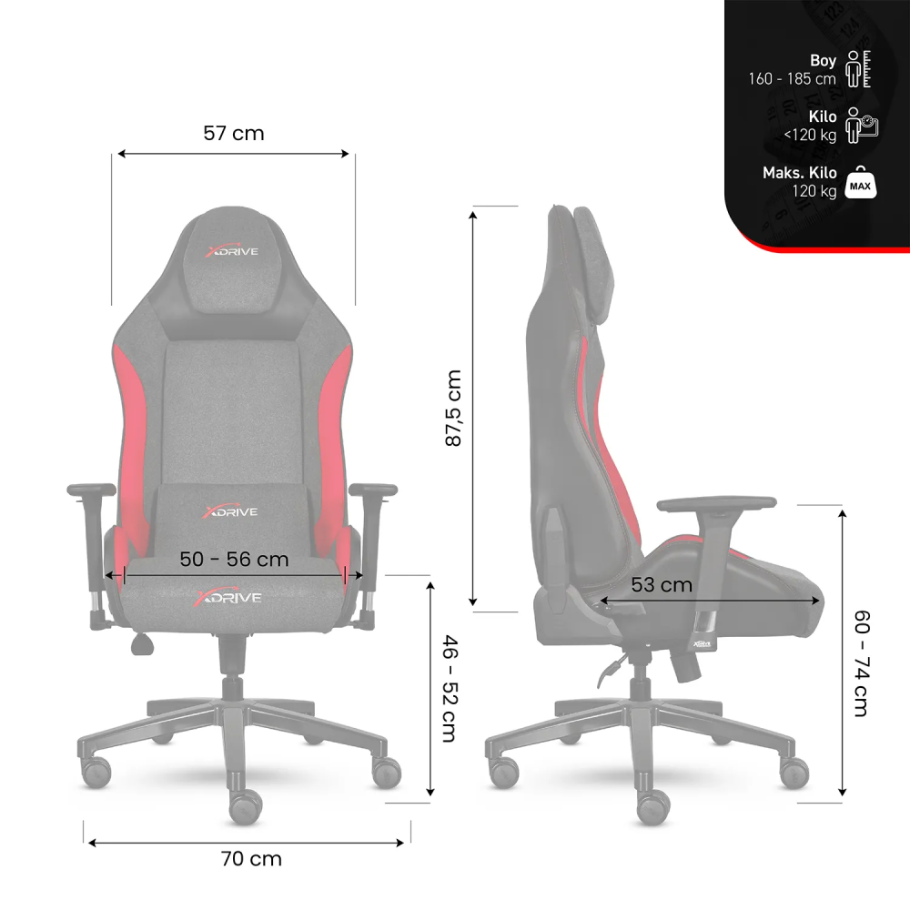xDrive ATAK Professional Gaming Chair Grey/Black - 13