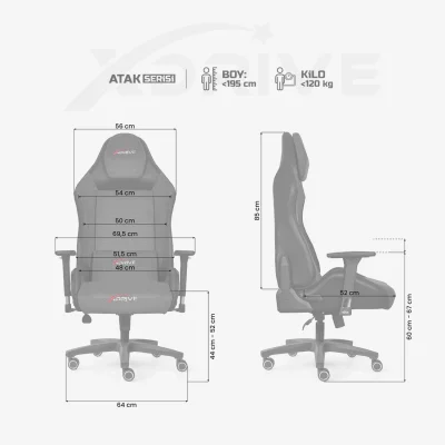 xDrive ATAK Professional Gaming Chair Grey/Black - 4