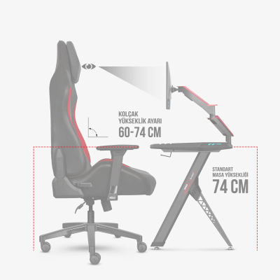 xDrive ATAK Professional Gaming Chair Red Grey Black - 11