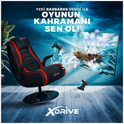 xDrive BARBAROS Console Gaming Chair Red/Black - 5