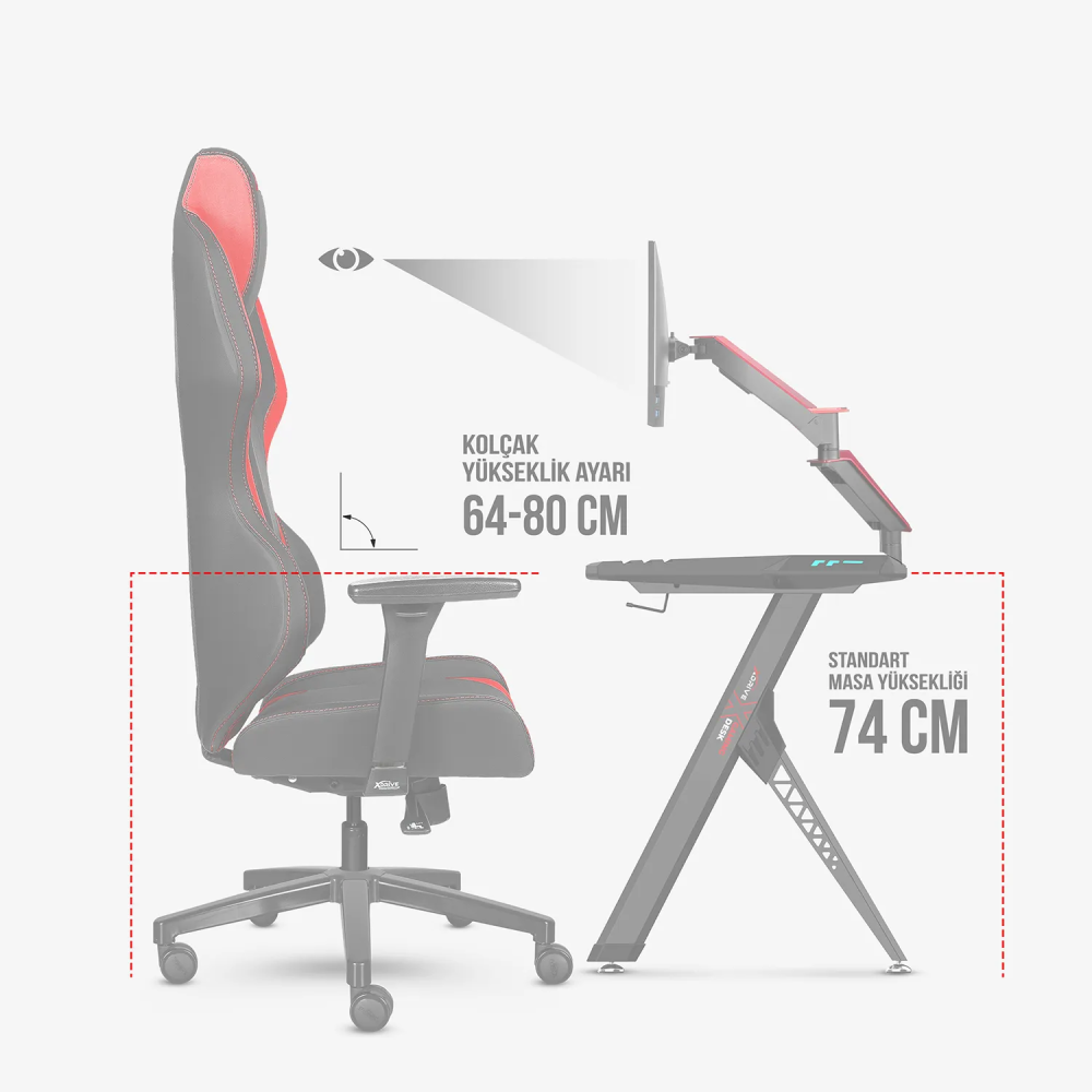 xDrive BORA Professional Gaming Chair Grey/Black - 9