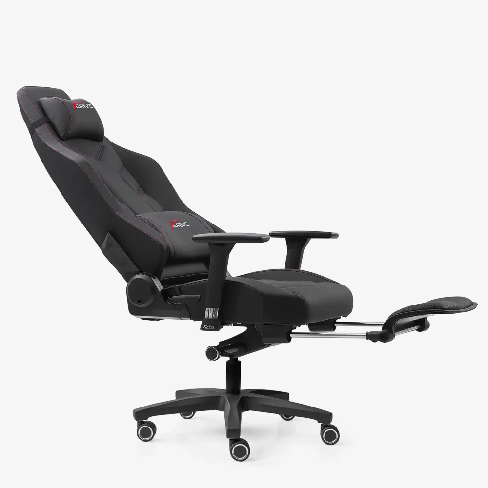 xDrive FIRTINA Feet Extension Proffessional Gaming Chair Black/Black - 7