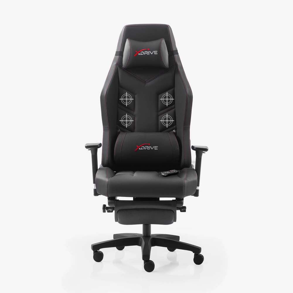 xDrive FIRTINA Massage Foot Extension Proffessional Gaming Chair Black/Black - 2