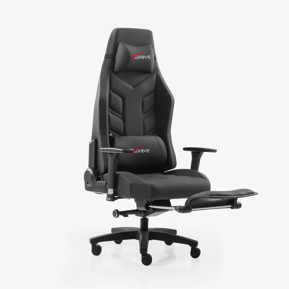 xDrive FIRTINA Massage Foot Extension Proffessional Gaming Chair Black/Black - 5