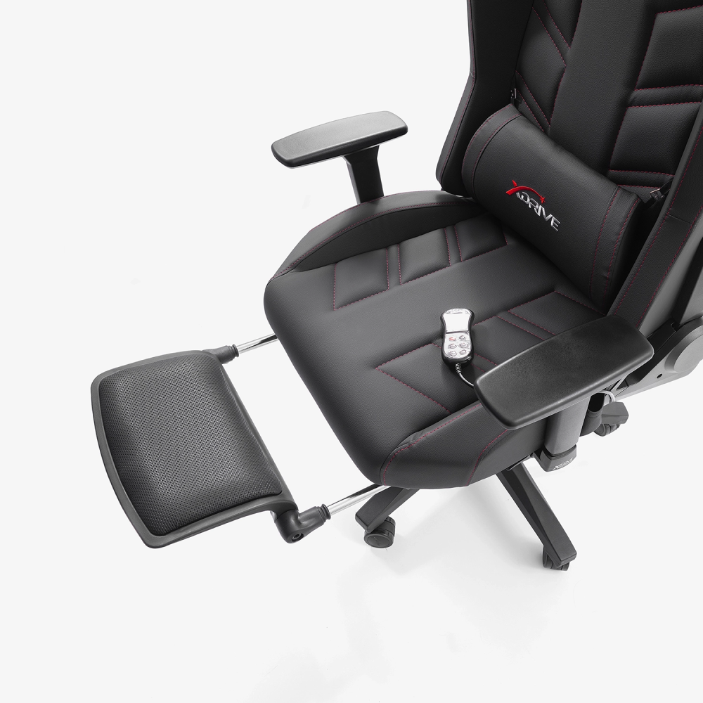xDrive FIRTINA Massage Foot Extension Proffessional Gaming Chair Black/Black - 9