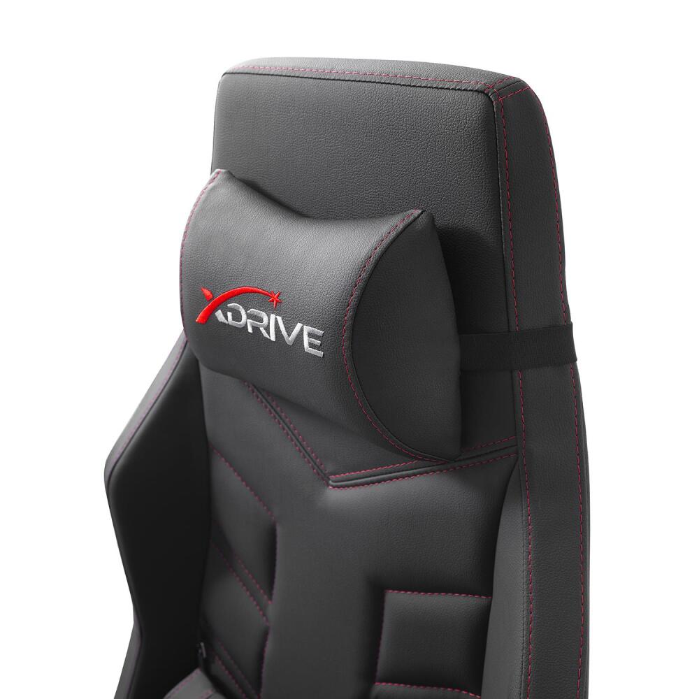 xDrive FIRTINA Massage Foot Extension Proffessional Gaming Chair Black/Black - 8