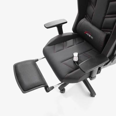 xDrive FIRTINA Massage Foot Extension Proffessional Gaming Chair Black/Black - 12