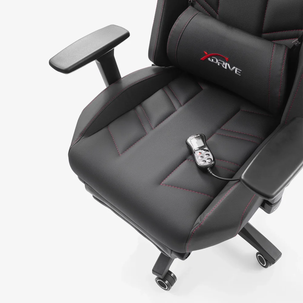 xDrive FIRTINA Massage Foot Extension Proffessional Gaming Chair Black/Black - 11