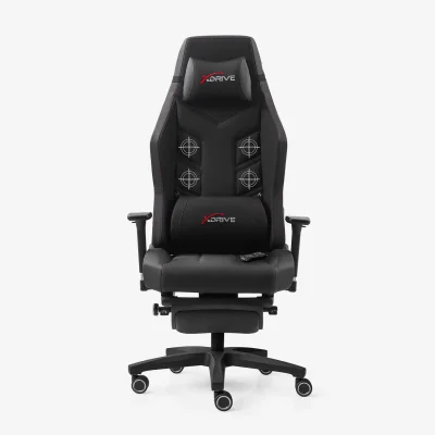 xDrive FIRTINA Massage Foot Extension Proffessional Gaming Chair Black/Black - 2