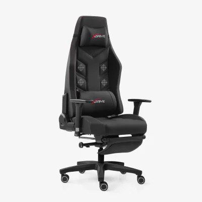 xDrive FIRTINA Massage Foot Extension Proffessional Gaming Chair Black/Black - 1