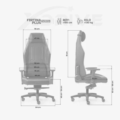 xDrive Fırtına Plus Profesyonel Oyuncu Koltuğu Deri Siyah - 4