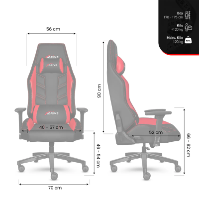 xDrive FIRTINA Professional Gaming Chair Black/Black - 9