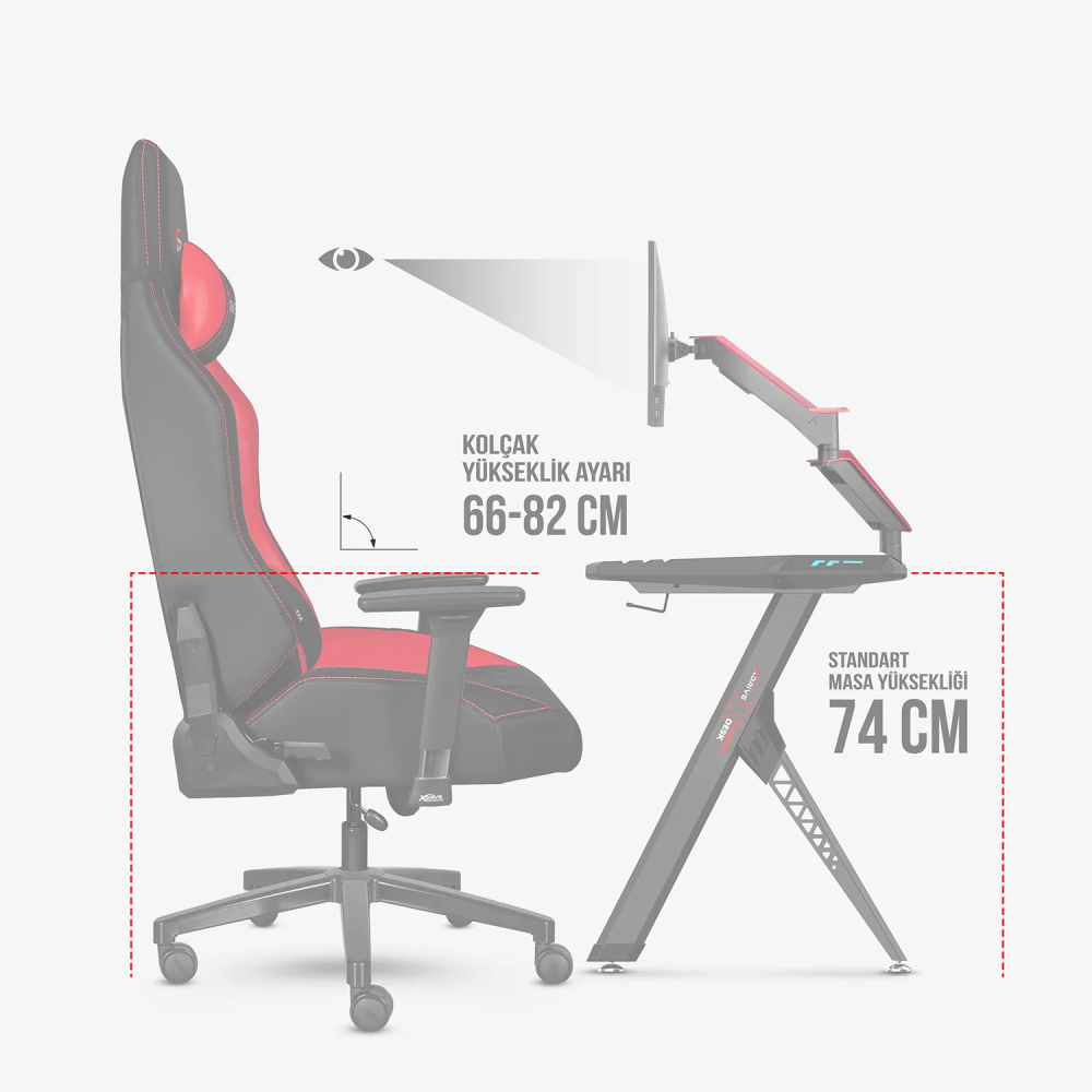 xDrive FIRTINA Professional Gaming Chair Black/Black - 8