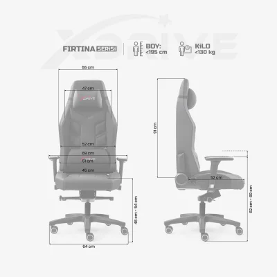 xDrive FIRTINA Professional Gaming Chair Black/Black - 4